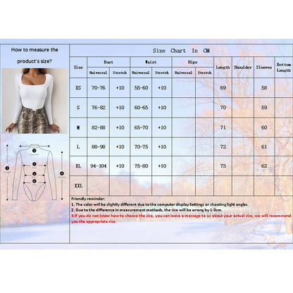 Square-Cut Long Sleeve Bodysuit for Stylish Spring Nights