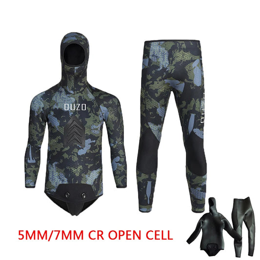 HookUpCo. Hooded Camouflage Wetsuit for Spearfishing 5MM/7MM