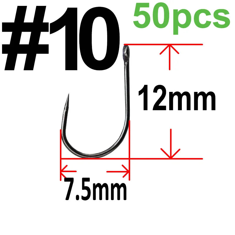 HookUpCo. 50 pcs Barbless Circle Carp Hooks - HookUpCo.