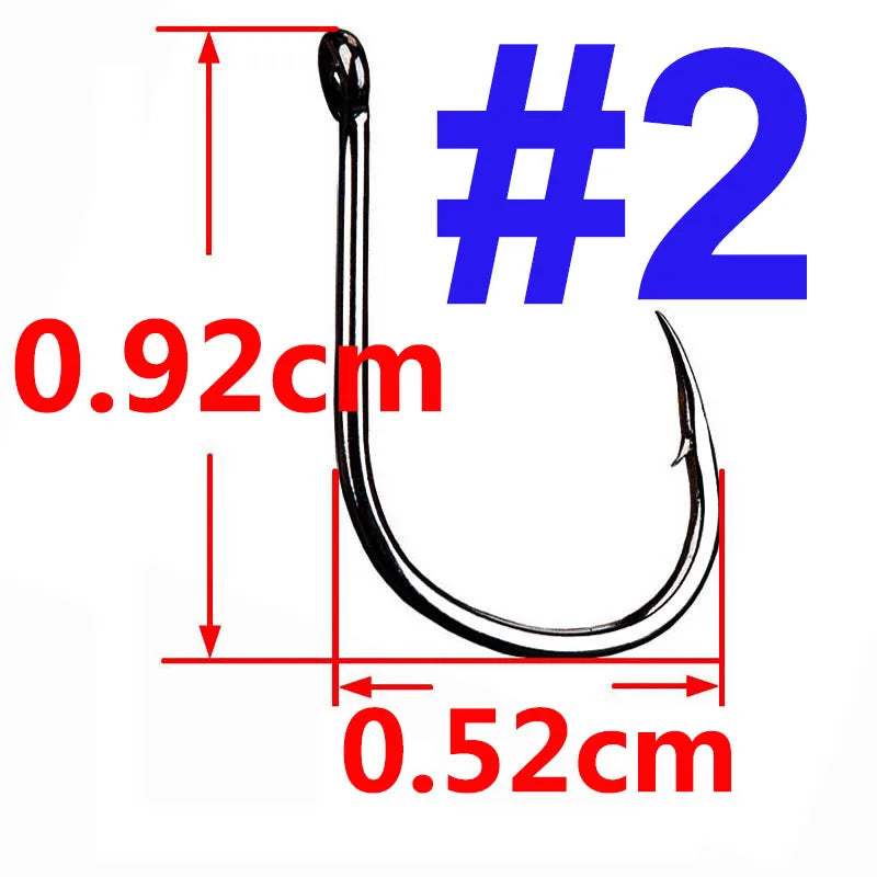 100 Premium Offset Circle Hooks for Fishing Tackle Set