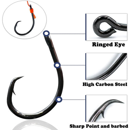 HookUpCo. Black Circle Hooks for Tuna Fishing - HookUpCo.