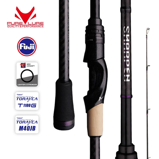 HookUpCo. PureLure Sharp Travel Fishing Rod for Bass & Pike