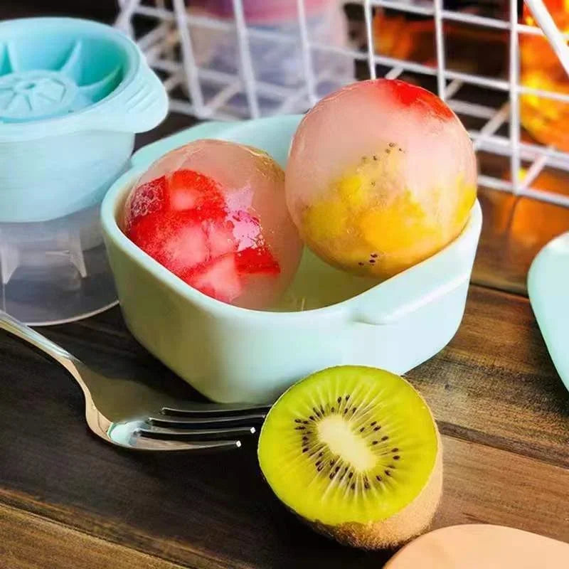 Stackable Silicone Ice Sphere Molds for Drinks