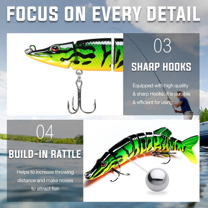 HookUpCo. Multi-Jointed Fishing Lures for Bass