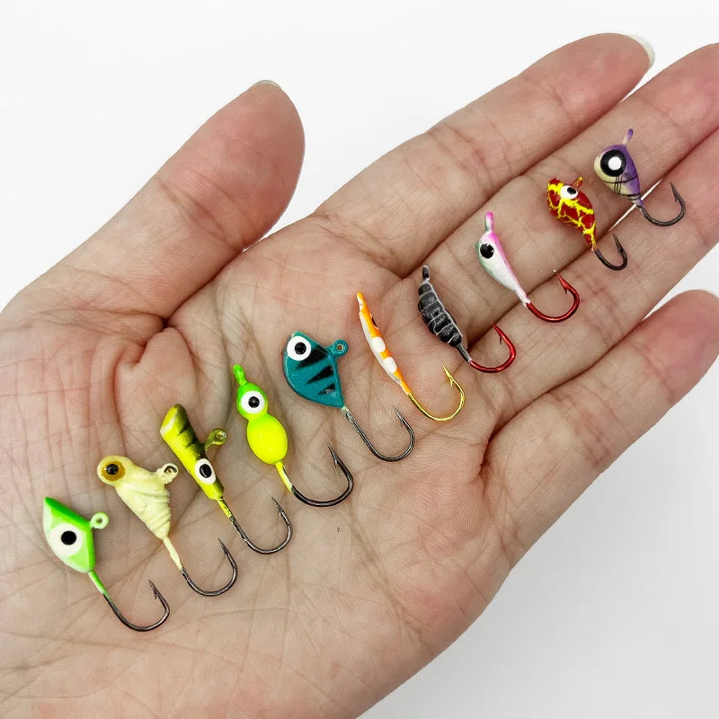 HookUpCo. 53-Piece Luminous Ice Fishing Hook Set - HookUpCo.