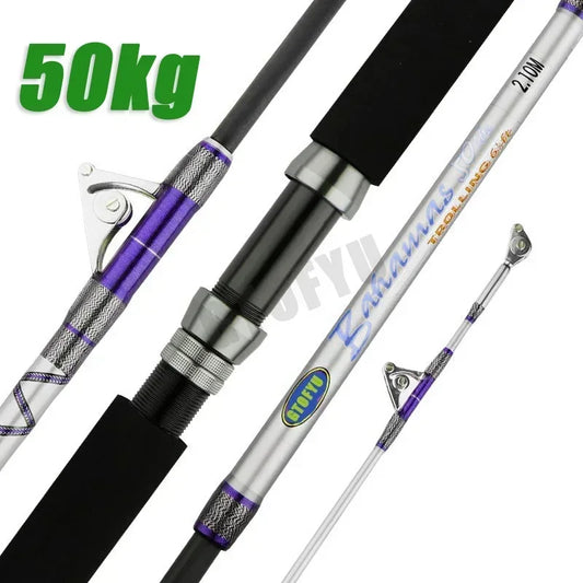 HookUpCo. 2.1M Big Game Fishing Rod with Roller Guides - HookUpCo.