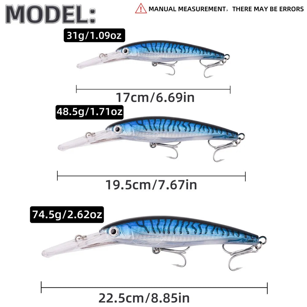 HookUpCo. Big Floating Minnow Lure for Trolling
