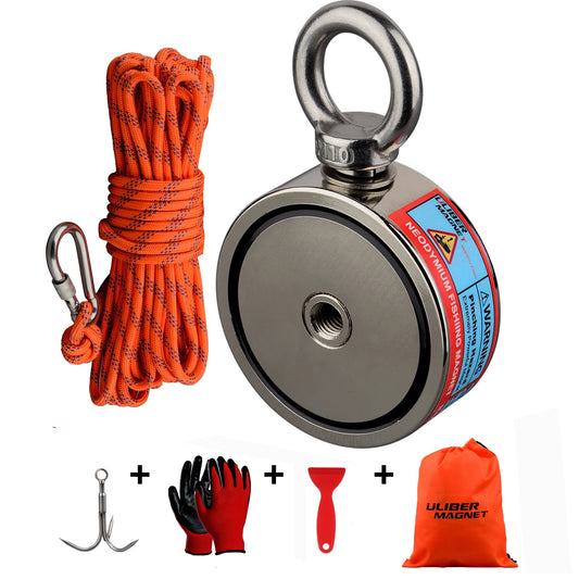 Heavy-Duty Neodymium Magnet Fishing Kit with Rope and Claw