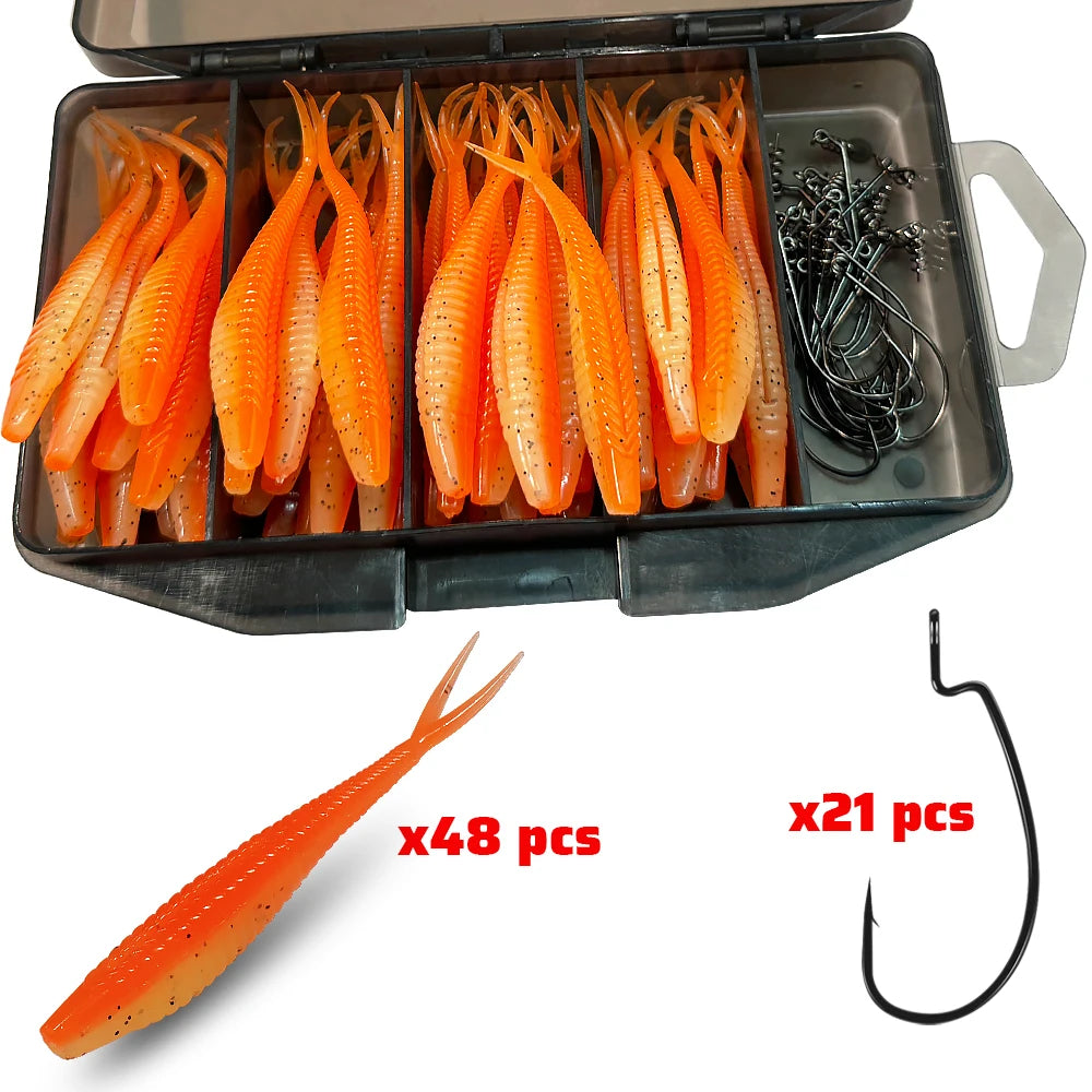 HookUpCo. 70-Piece Soft Lure Set - HookUpCo.