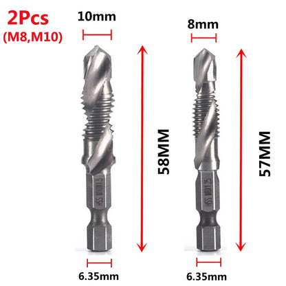 HookUpCo. Titanium Hex Shank Metric Tap Drill Bit Set