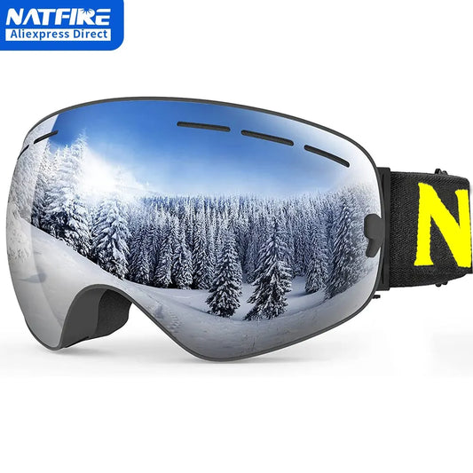 HookUpCo. Anti-Fog UV400 Ski Goggles for Ultimate Clarity