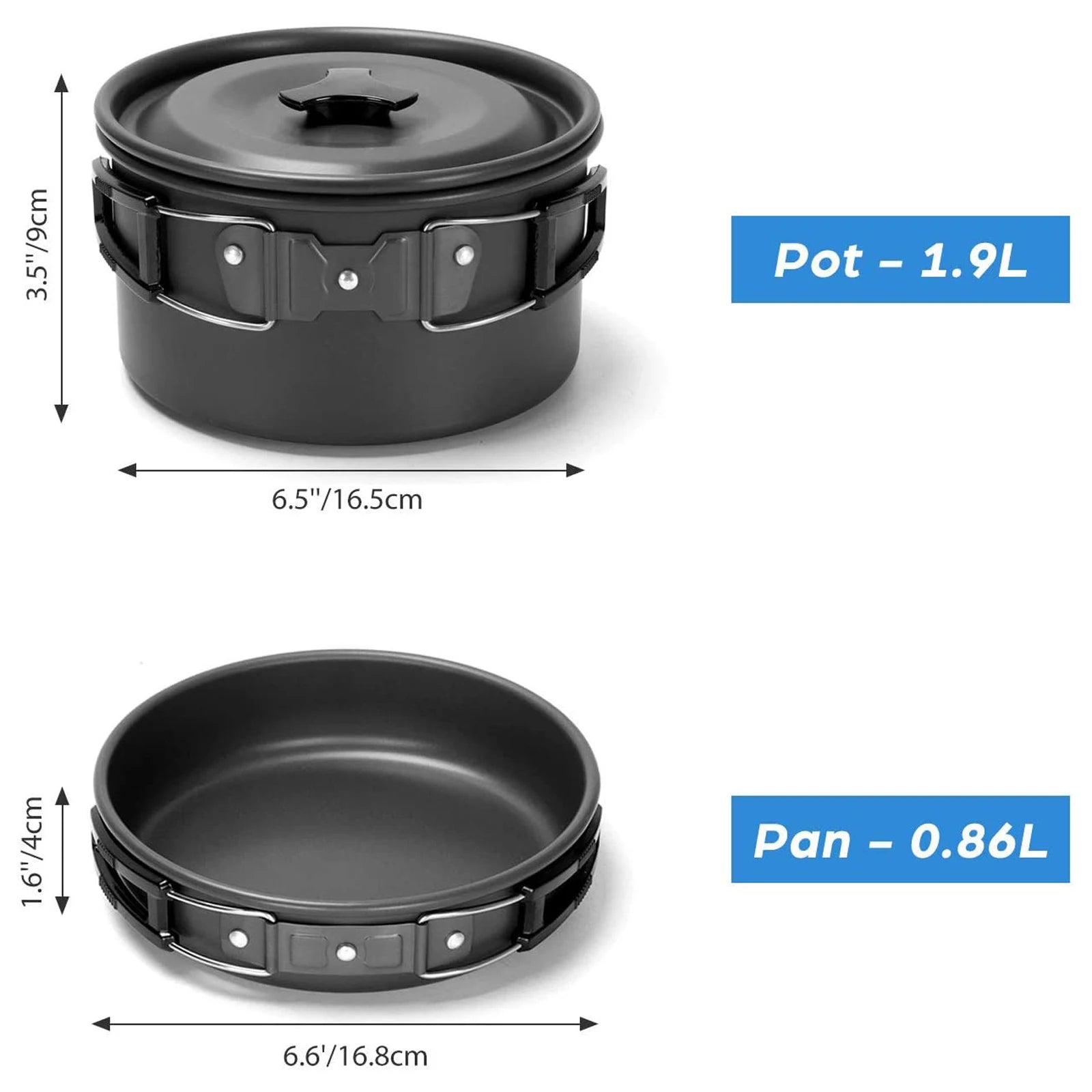 HookUpCo. Compact Camping Cookware Set for Two - HookUpCo.