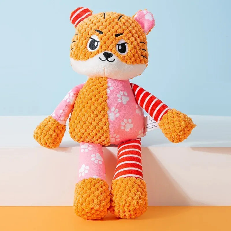 Interactive Plush Dog Cat Toy for Chewing and Squeaking