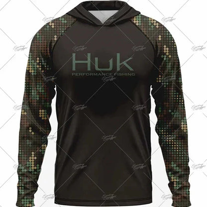 Men's Long Sleeve Fishing Hooded T-Shirt - HookUpCo.