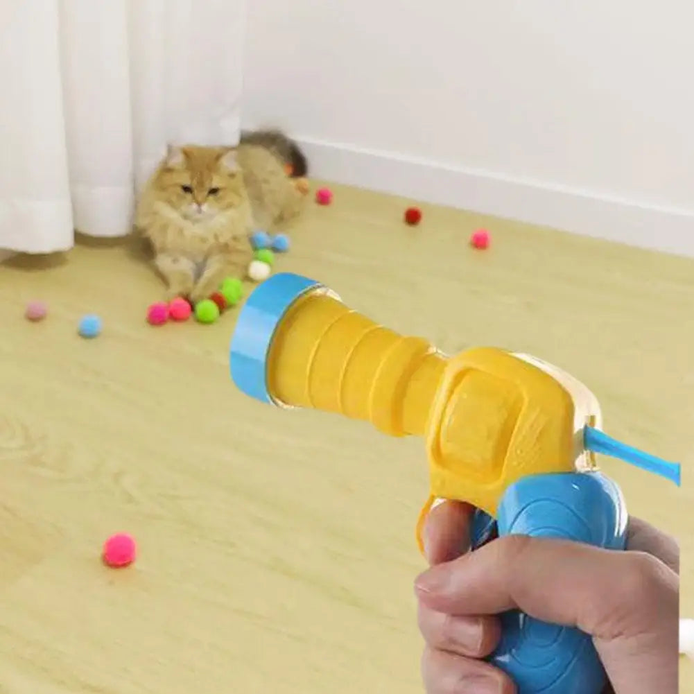 Interactive Plush Ball Launcher Toy for Kittens and Cats