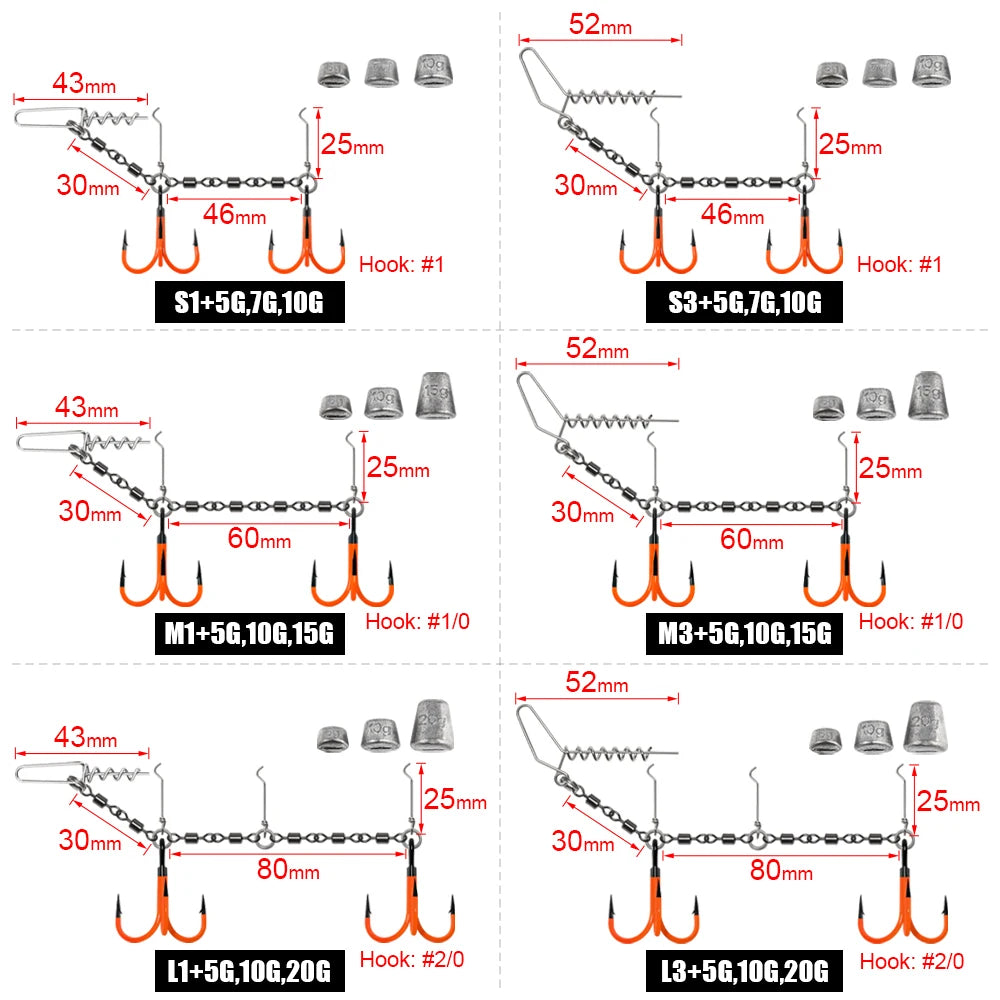 HookUpCo. UV Painted Pike Fishing Stinger Rig - HookUpCo.