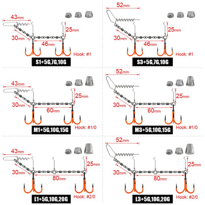 HookUpCo. UV Painted Pike Fishing Stinger Rig - HookUpCo.