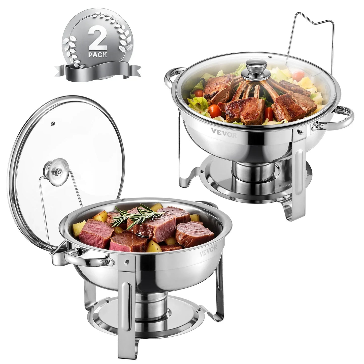 HookUpCo. 5 Qt Stainless Steel Chafing Dish Set for Catering