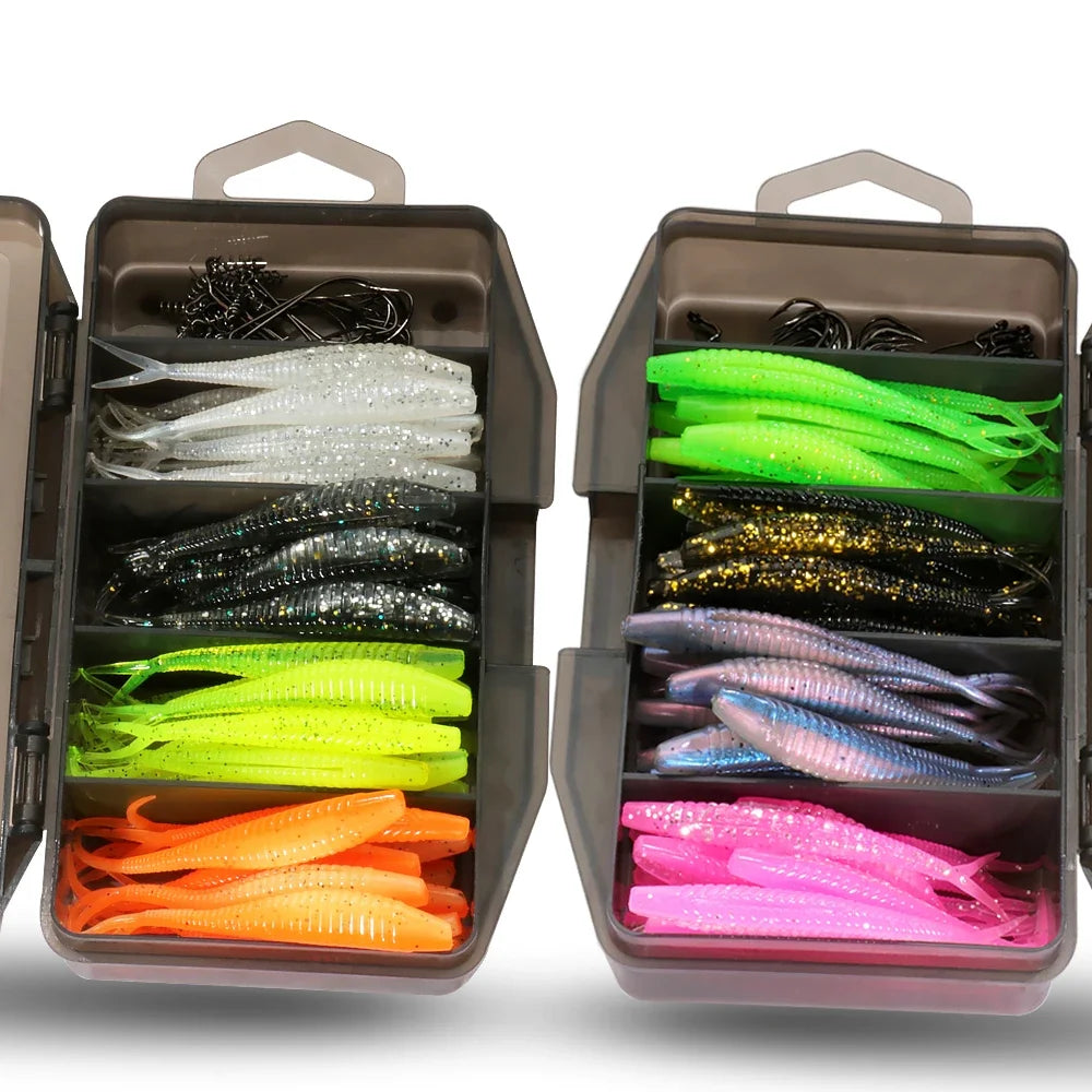 HookUpCo. 70-Piece Soft Lure Set - HookUpCo.