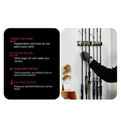 HookUpCo. Wall-Mounted Fishing Rod Rack - HookUpCo.