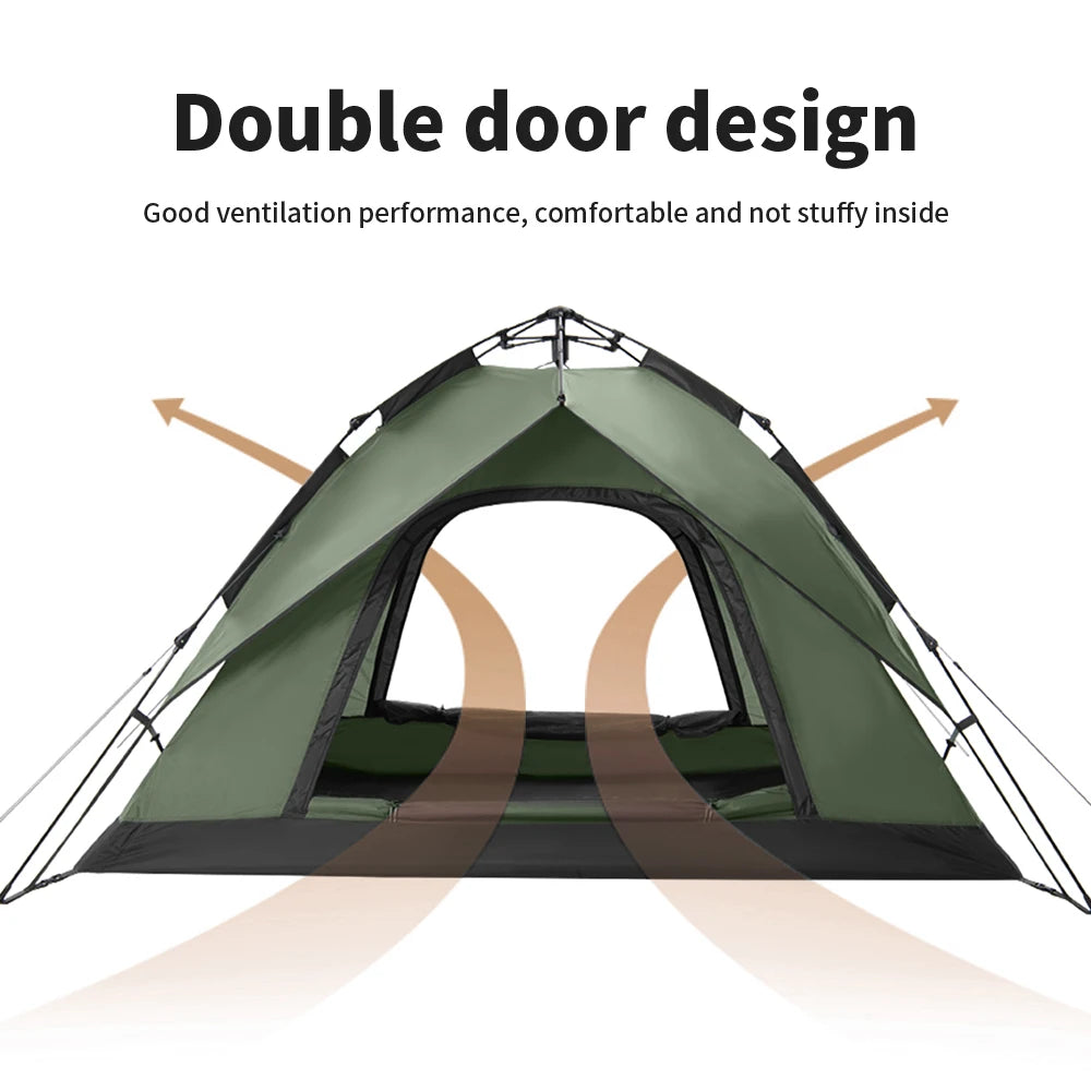 HookUpCo. Waterproof 3-Person Automatic Camping Tent - HookUpCo.
