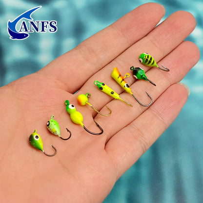 HookUpCo. Ice Fishing Jig Kit for Walleye and Bass