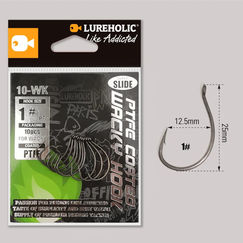 HookUpCo. PTFE Super Slide Wacky Fishing Hooks - HookUpCo.
