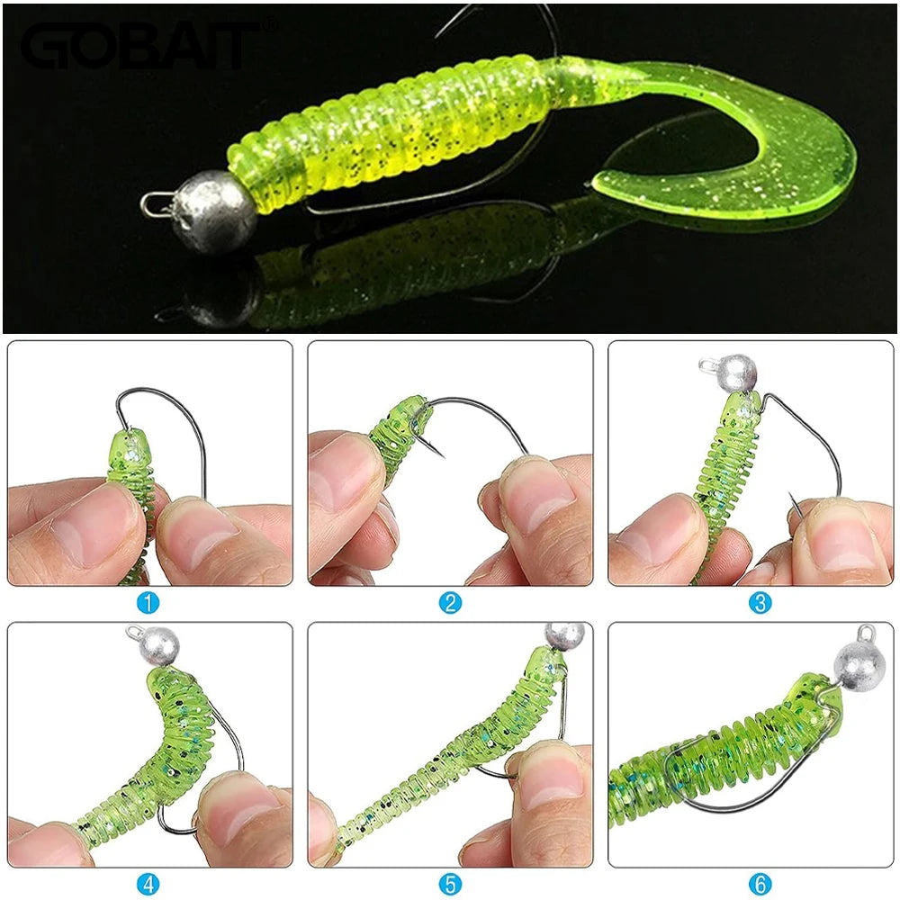 HookUpCo. Sharp Barbed Jig Head Fishing Hooks - HookUpCo.