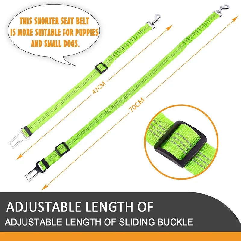 Adjustable Reflective Dog Seat Belt for Safe Travel
