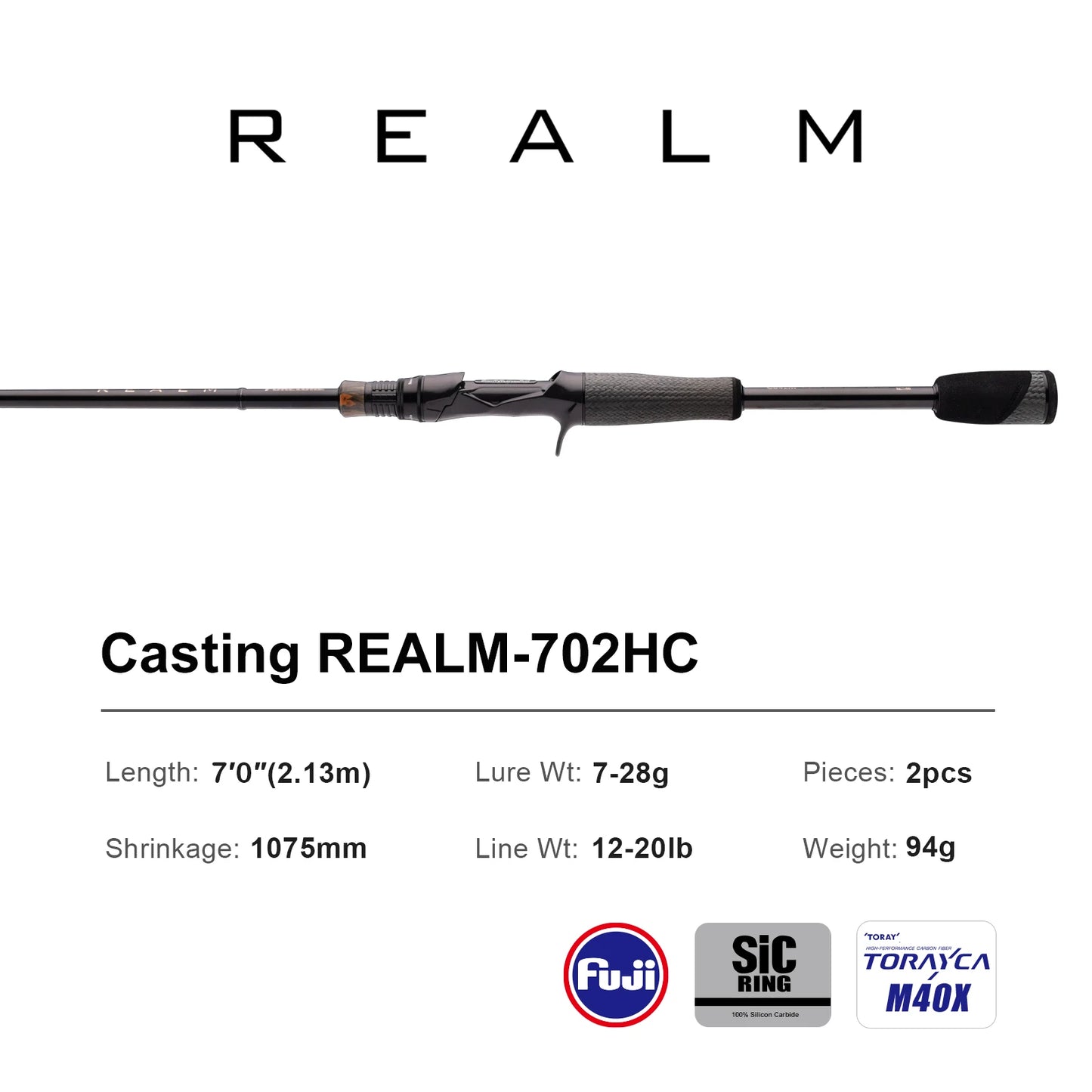 HookUpCo. Purelure Realm Bass Rod with Fuji Rings - HookUpCo.