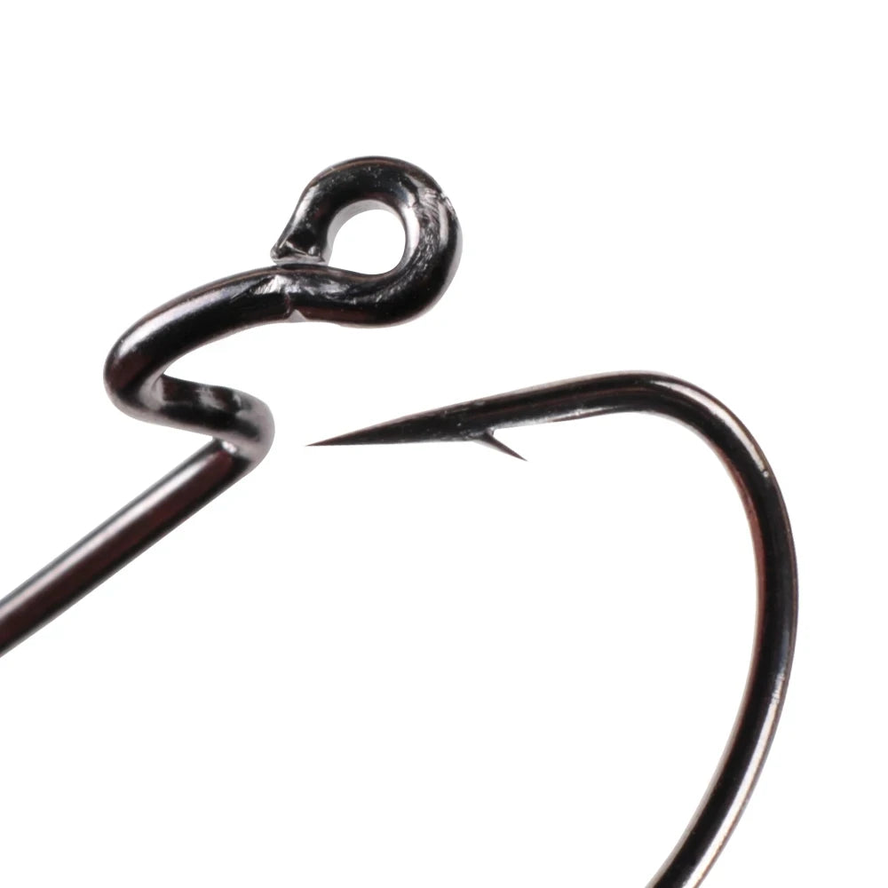 HookUpCo. 10-Piece Offset Worm Fishing Hooks - HookUpCo.