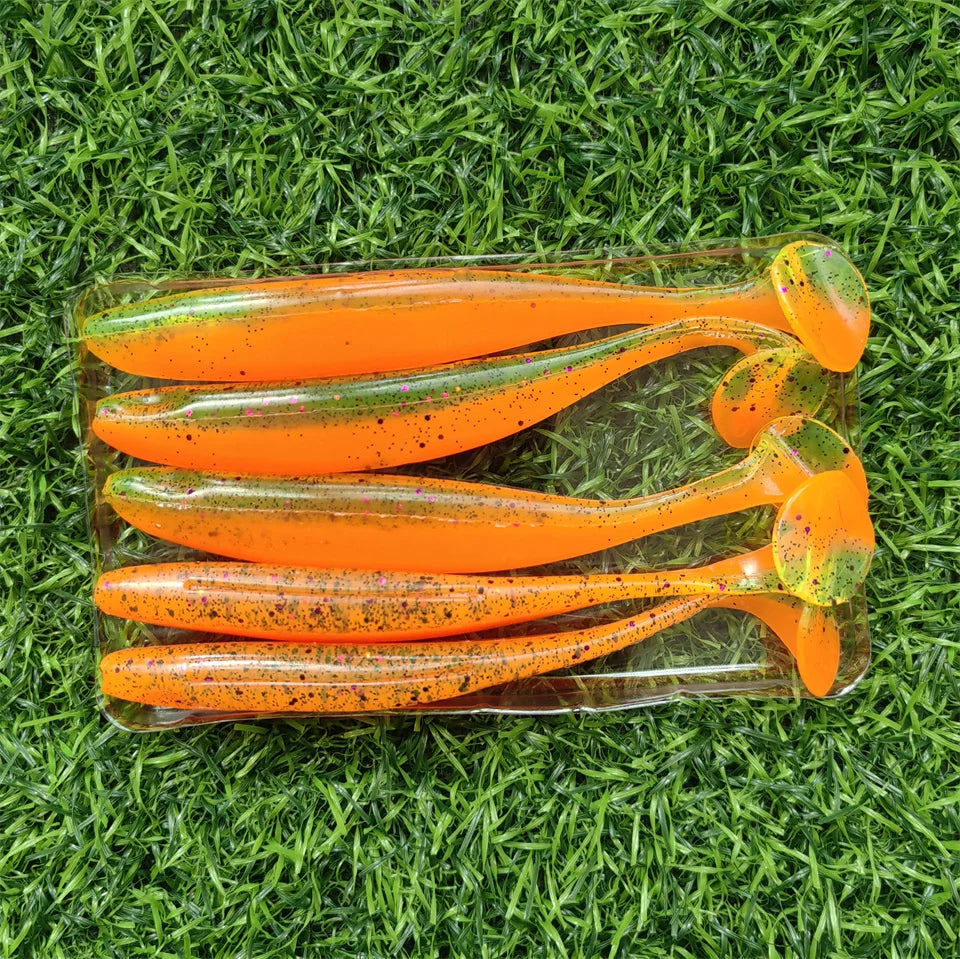 HookUpCo. 5pcs Silicone T-Tail Fishing Lures - HookUpCo.