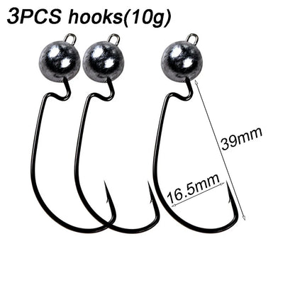 HookUpCo. Versatile Jig Head Hooks for Bass Fishing - HookUpCo.