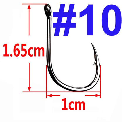 100 Premium Offset Circle Hooks for Fishing Tackle Set