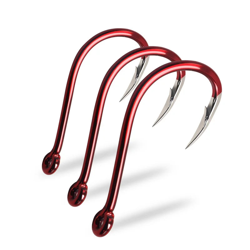 HookUpCo. Sharp Red Fishing Hooks, 16 Sizes - HookUpCo.