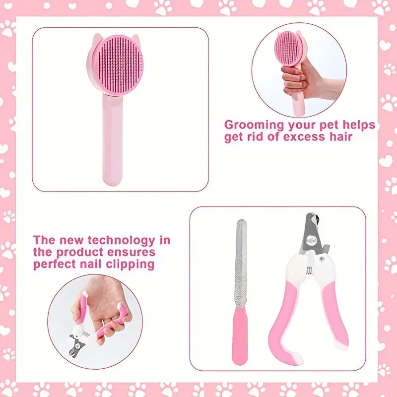 HookUpCo. 8-Piece Cat Grooming and Care Kit
