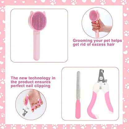 HookUpCo. 8-Piece Cat Grooming and Care Kit