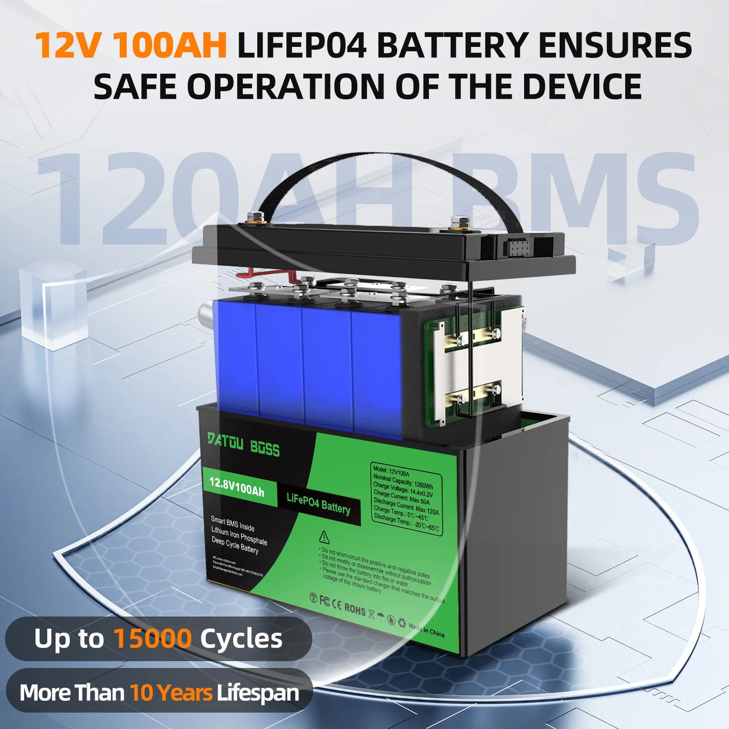 HookUpCo. LiFePO4 12V Battery for Solar Systems - HookUpCo.