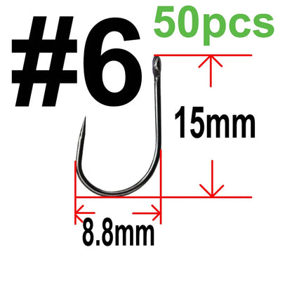 HookUpCo. 50 pcs Barbless Circle Carp Hooks - HookUpCo.