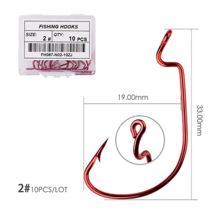 HookUpCo. 10pc Crank Hooks for Carp Fishing - HookUpCo.