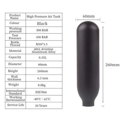 HookUpCo. 4500PSI CO2 Air Tank