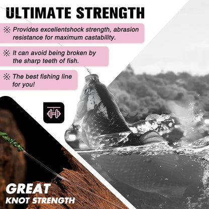 ZUKIBO Japan Fluorocarbon Coating Fishing Line - High Strength