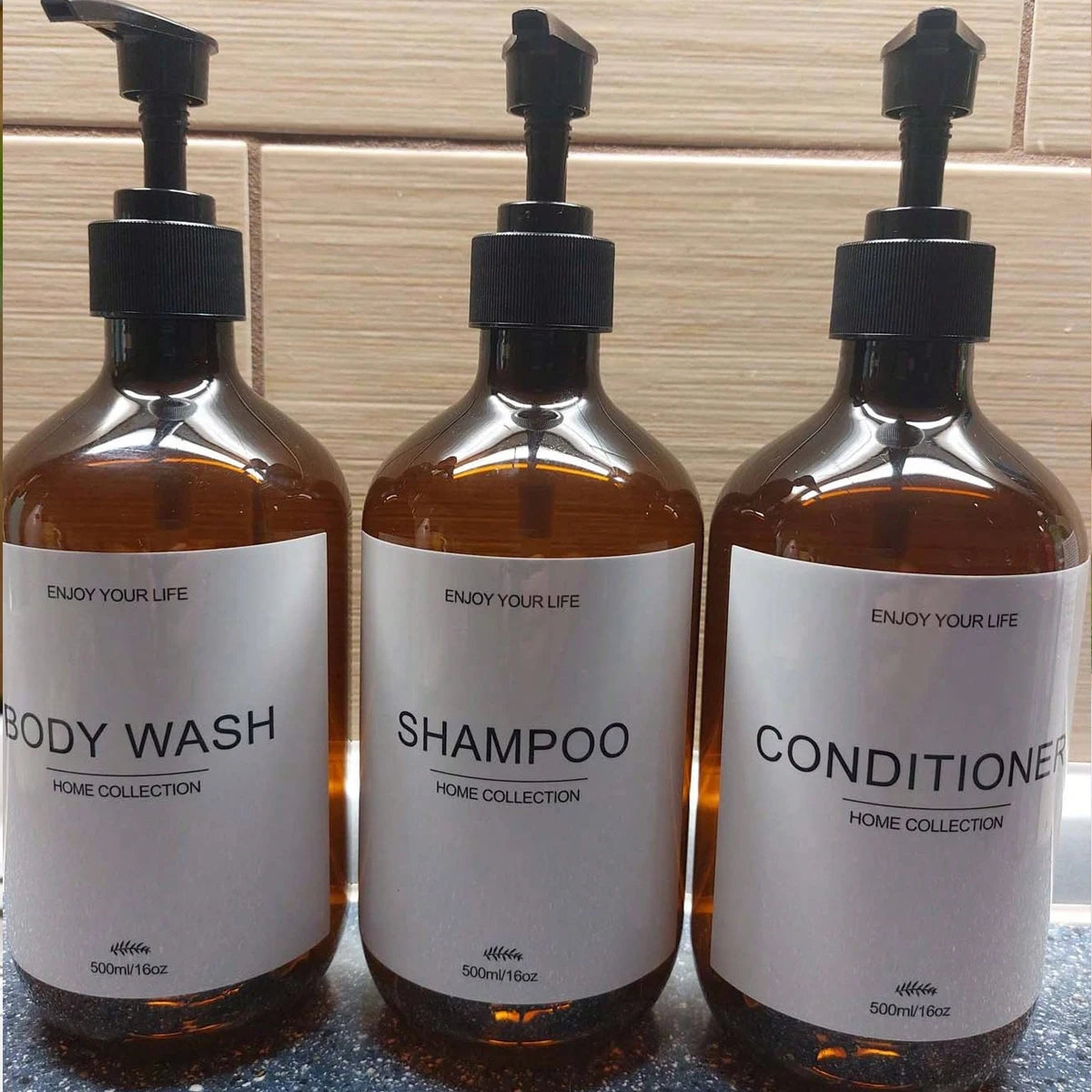 Stylish 3-Piece Waterproof Lotion Dispenser Set