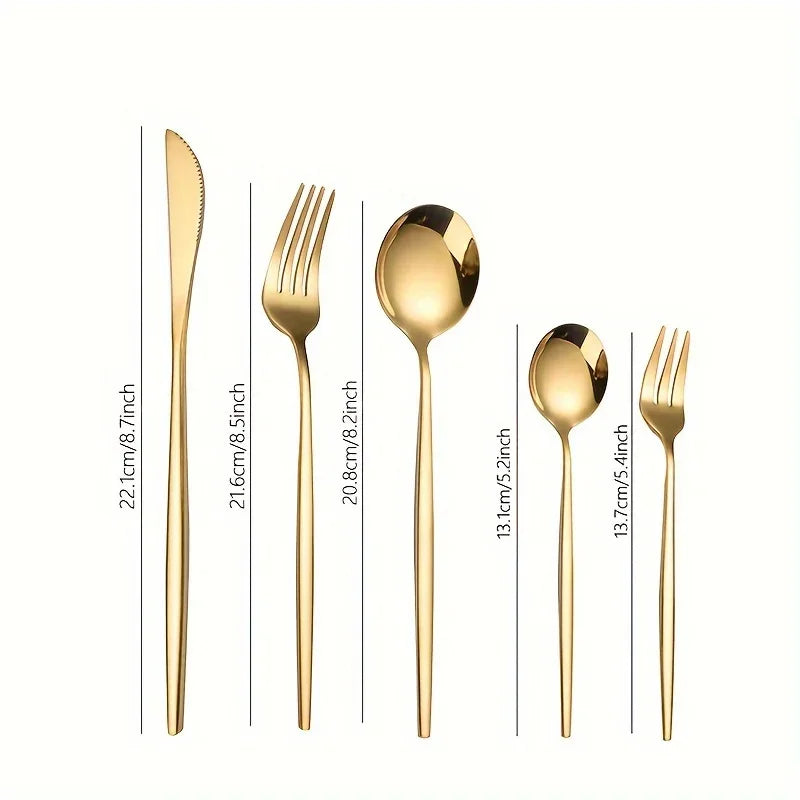 Luxurious Golden Cutlery Set 60pcs