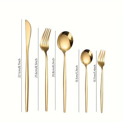 Luxurious Golden Cutlery Set 60pcs