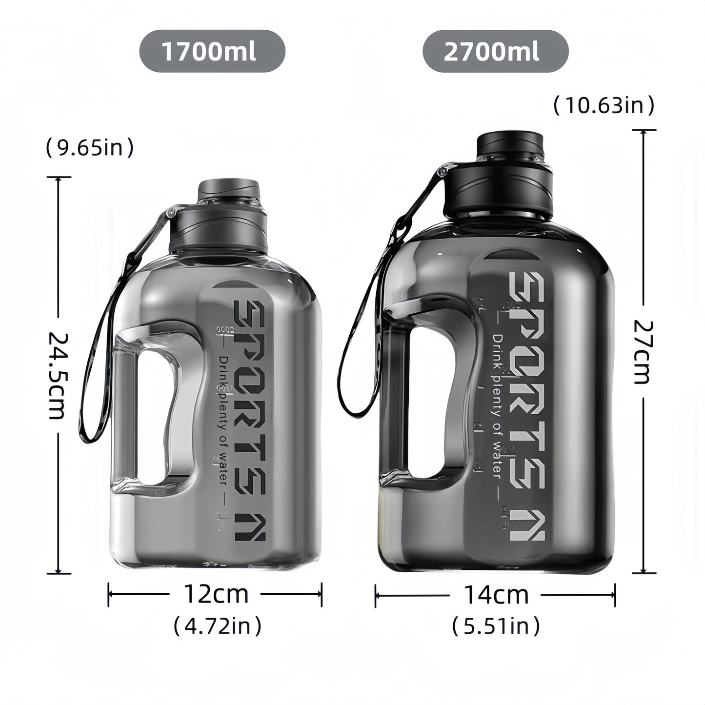 HookUpCo. 1.7L Portable Sports Water Bottle - HookUpCo.