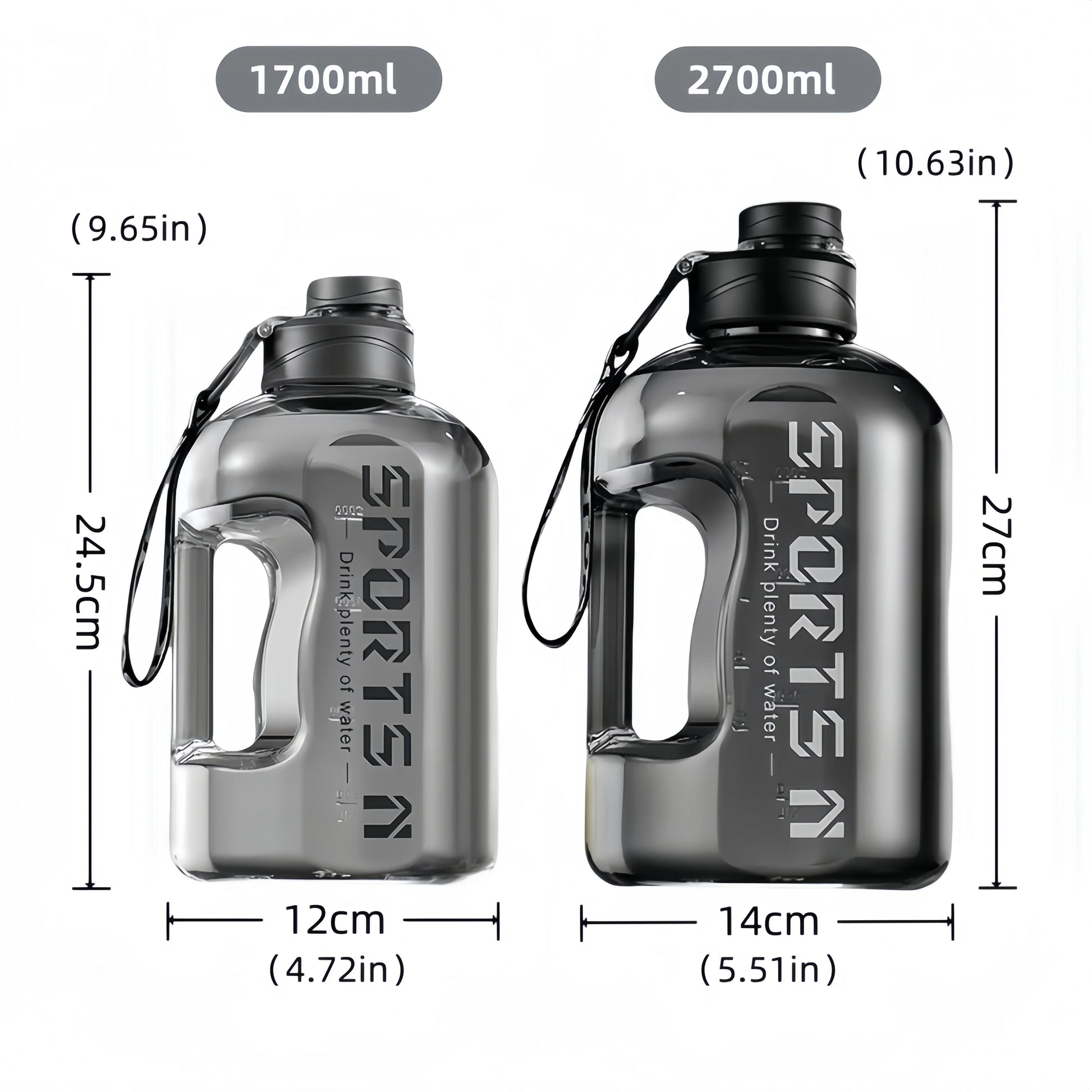 HookUpCo. 1.7L Portable Sports Water Bottle - HookUpCo.