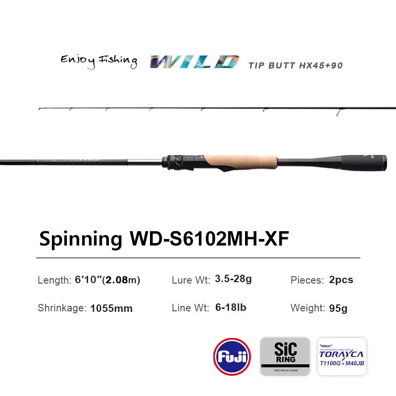 HookUpCo. PureLure Wild Fishing Rod for Predators - HookUpCo.