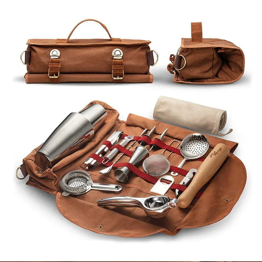 HookUpCo. Portable Bar Bag for Travel and Cocktail Tools