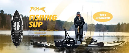 SUP Kayak Hybrid -Inflatable Pedal or Electric Drive Fishing Hybrid w/Seat